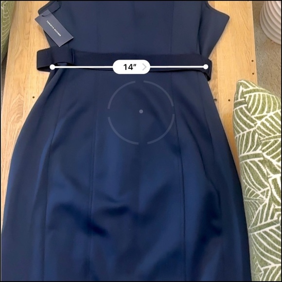 Tommy Hilfiger NWT Solid Navy Blue with Gold Zipper & Buckle Midi-Dress - Picture 5 of 6